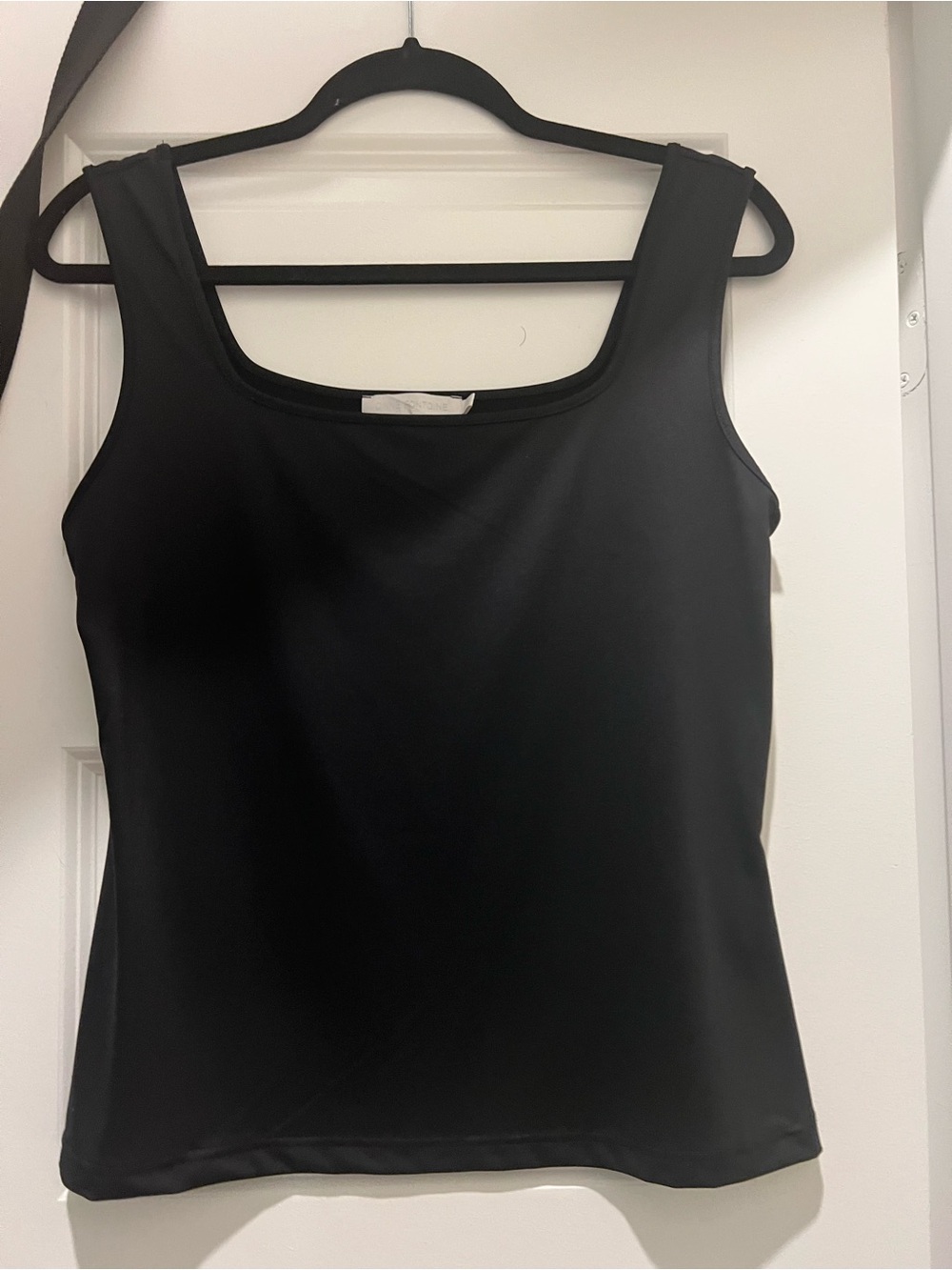 Anne Fontaine Black Scoop Neck Silk-Blend Tank